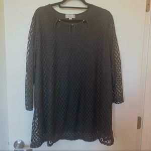 Elegant Plus-Size Black Lace Blouse